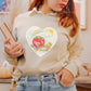 Adorable Vintage 1980's Strawberry Girl Cartoon WIth Rainbow and Sunshine | 80s Vintage Nostalgia Cozy Vintage Drop Shoulder Sweatshirt Sweater