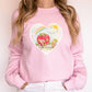 Adorable Vintage 1980's Strawberry Girl Cartoon WIth Rainbow and Sunshine | 80s Vintage Nostalgia Cozy Vintage Drop Shoulder Sweatshirt Sweater