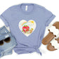 Strawberry Rainbow Girl Valentine Ruffle Heart | 80s Vintage Nostalgia Cozy T-shirt Tee 1980