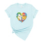 Bright Valentine Rainbow Pony Heart | 80s Vintage Nostalgia Cozy T-shirt Tee 1980