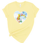 Vintage Caring Bears On Rainbow Valentine Ruffle Heart | 80s Vintage Nostalgia Cozy T-shirt Tee 1980