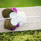 Loopy Triplet Felt Flowers (White, Orchard Grape, Purple), Headbands,Bows,Hair Flowers, Ema Jane Boutique