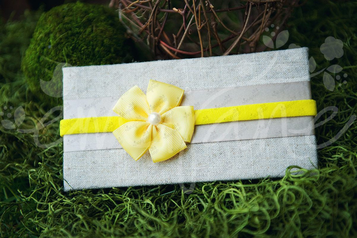 Ribbon Rosettes (Grosgrain) with Pearl Center on Headbands - Ema Jane