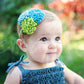 Loopy Triplet Felt Flowers (Lime, Sky Blue, Turquoise), Headbands,Bows,Hair Flowers, Ema Jane Boutique
