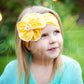Shabby Chic "Kawaii" Headband - Sunflower Yellow Rosette on Yellow - Ema Jane