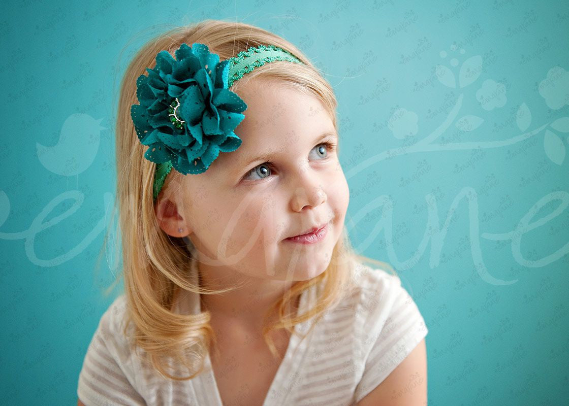 Fancy Eyelet Jeweled Laced Flowers on Lace Headbands, Headbands,Bows,Hair Flowers, Ema Jane Boutique
