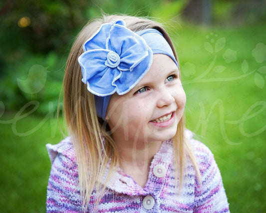 Shabby Chic "Kawaii" Headband - Lavender Rosette on Lavender - Ema Jane