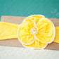 Shabby Chic "Kawaii" Headband - Sunflower Yellow Rosette on Yellow - Ema Jane