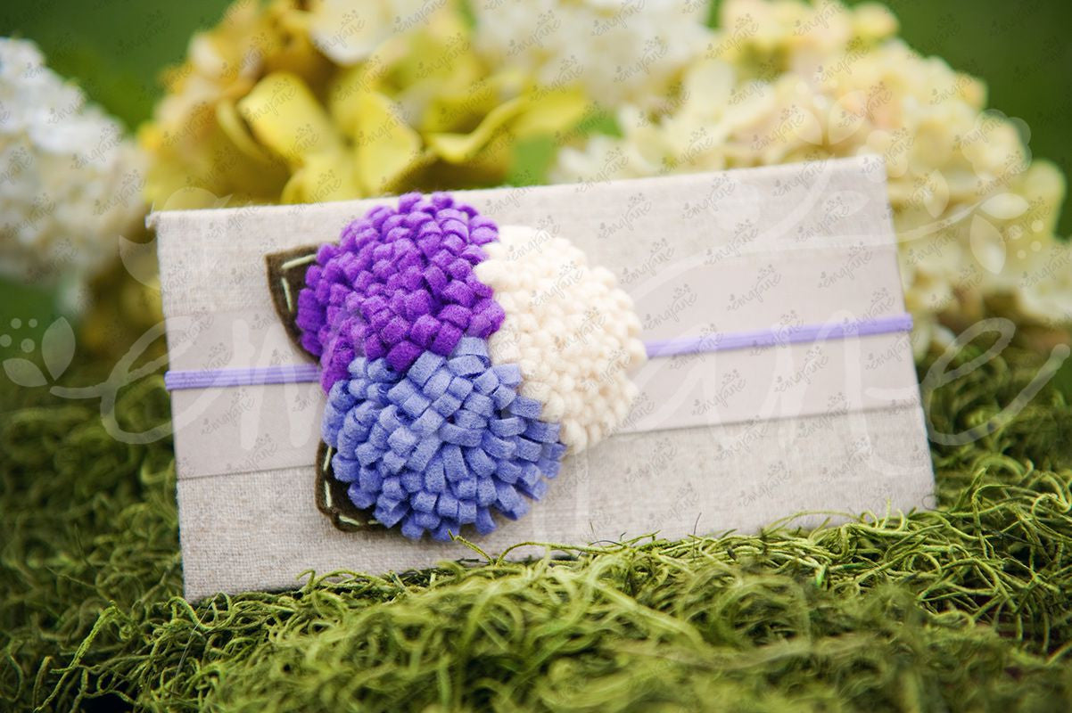 Loopy Triplet Felt Flowers (Cream, Lavender, Purple), Headbands,Bows,Hair Flowers, Ema Jane Boutique