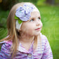 Shabby Chic "Kawaii" Headband - Lavender Button Rosettes on White - Ema Jane