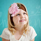 Shabby Chic "Kawaii" Headband - Pink Rosette Bouquet on Chocolate Brown - Ema Jane