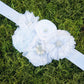 Bohemian Floral Sash (Headband or Waistband) (White), Headbands,Hair Flowers, Ema Jane Boutique