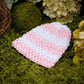 Waffle Beanie Hat (Pink and White Stripes) - Ema Jane
