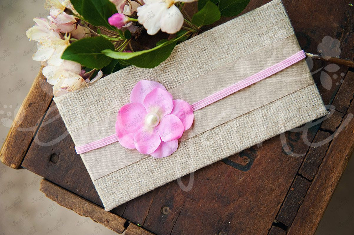 Pearl Hydrangea Flowers on Soft Stretch Headbands - Ema Jane