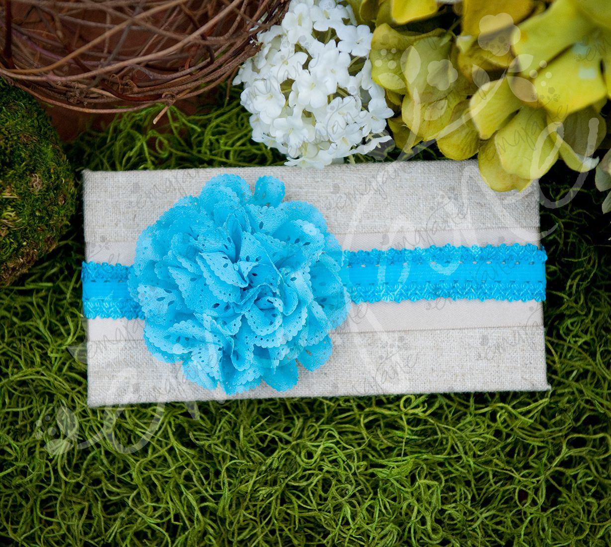Fancy Eyelet Laced Flowers on Lace Headbands (Mega Pack), Headbands,Hair Flowers,Bows, Ema Jane Boutique