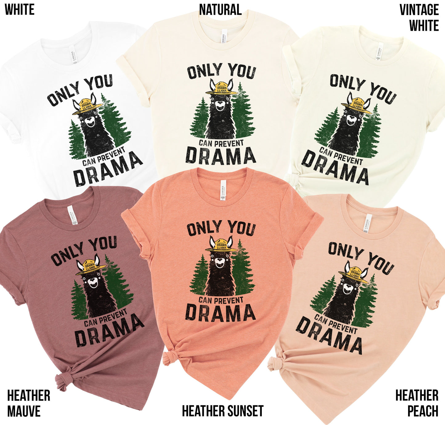 Only You Can Prevent Drama Llama Smokey Parody Bear Super Soft Short-Sleeve Unisex T-Shirt