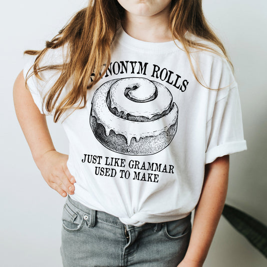 YOUTH - Synonym Rolls Just Like Grammar (Grandma) Used to Make | Funny Grammar Tee T-shirts UNISEX Relaxed Jersey T-Shirt for YOUTH