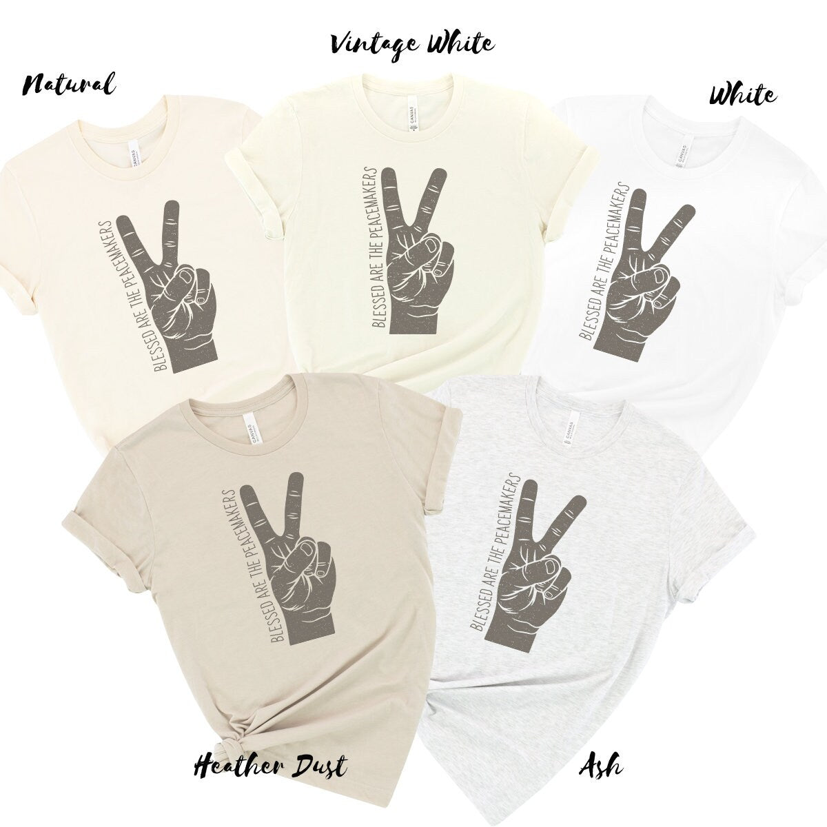 Blessed are the Peacemakers Peace Sign Grunge Hand | UNISEX Relaxed Jersey T-Shirt for Women