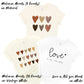 Artsy Melanin Skin Tone Kindness 6 (six) Watercolor Hearts Soft Graphic Tees (Unisex for Women)