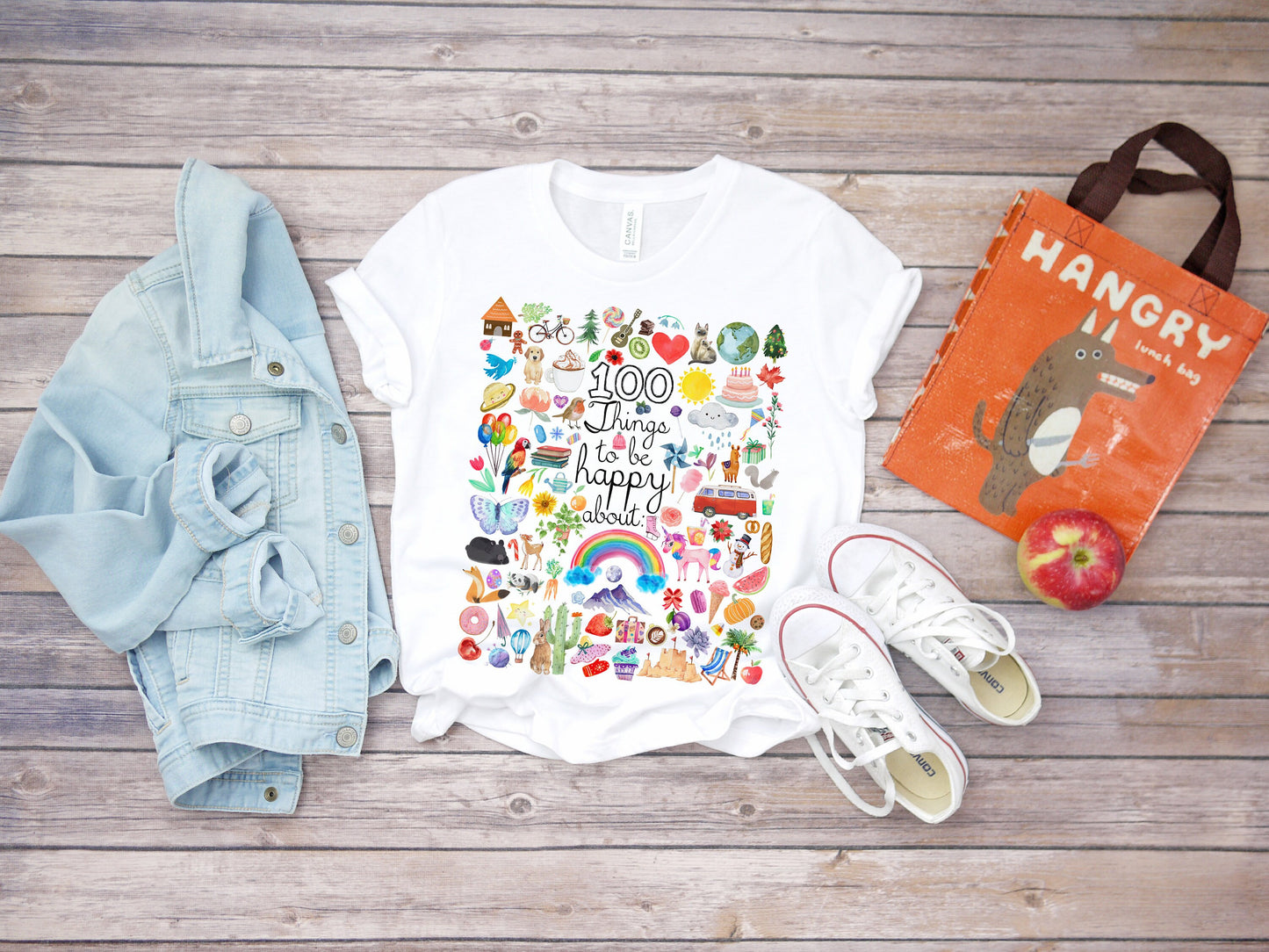 YOUTH | 100 Things to be Happy About | UNISEX Relaxed Jersey T-Shirt for Youth boys or Girls