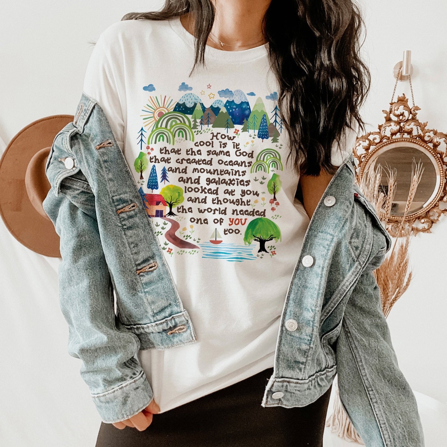 World Needs You Too Nature God Quote | UNISEX Relaxed Jersey T-Shirt for Women