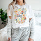 Live Happy Vintage Floral Happiness Flowers Retro Kindness | DesIndie | UNISEX Relaxed Jersey T-Shirt for Women