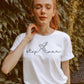 Stop War Dove Bird Cursive Short-Sleeve Unisex T-Shirt