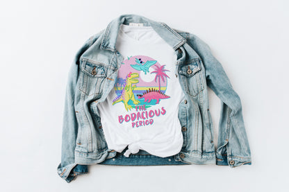 The Bodacious Period Funny Cute Vintage Retro 80's Dinosaur  | UNISEX Relaxed Jersey T-Shirt for Women