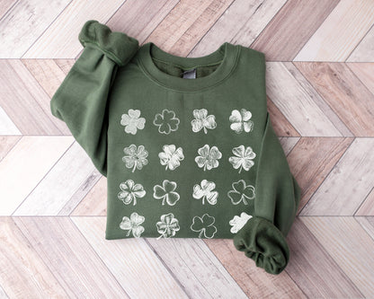 Shamrock Lucky St. Patrick's Day Clover Graphic Sweatshirts | DesIndie quality
