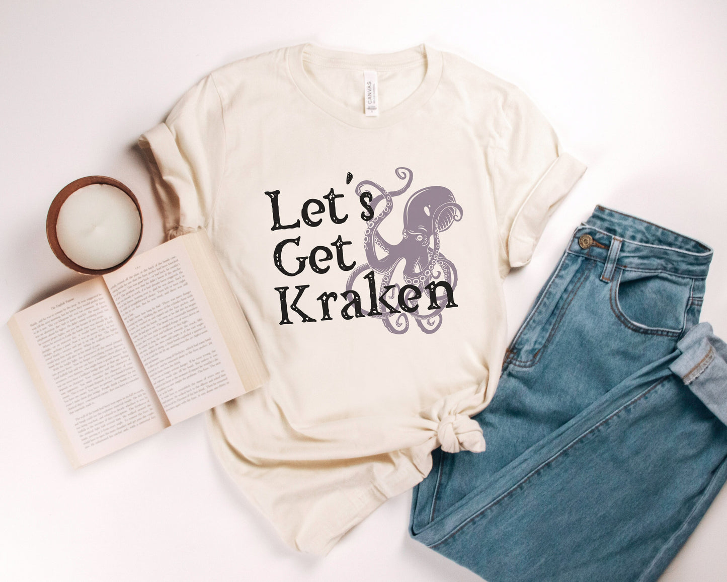 Let's Get Kraken Funny Ocean Animal Pun Ultra Soft Graphic Tee Unisex Soft Tee T-shirt for Women or Men