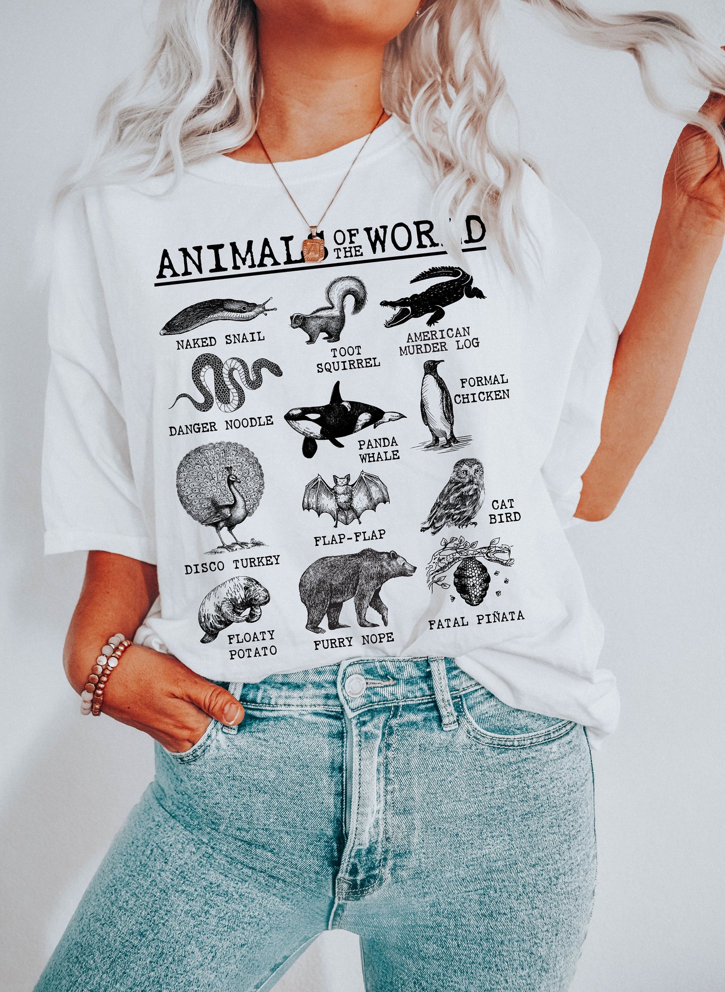 Funny Sarcastic Animals Of The World | DesIndie | UNISEX Relaxed Jersey T-Shirt for Women