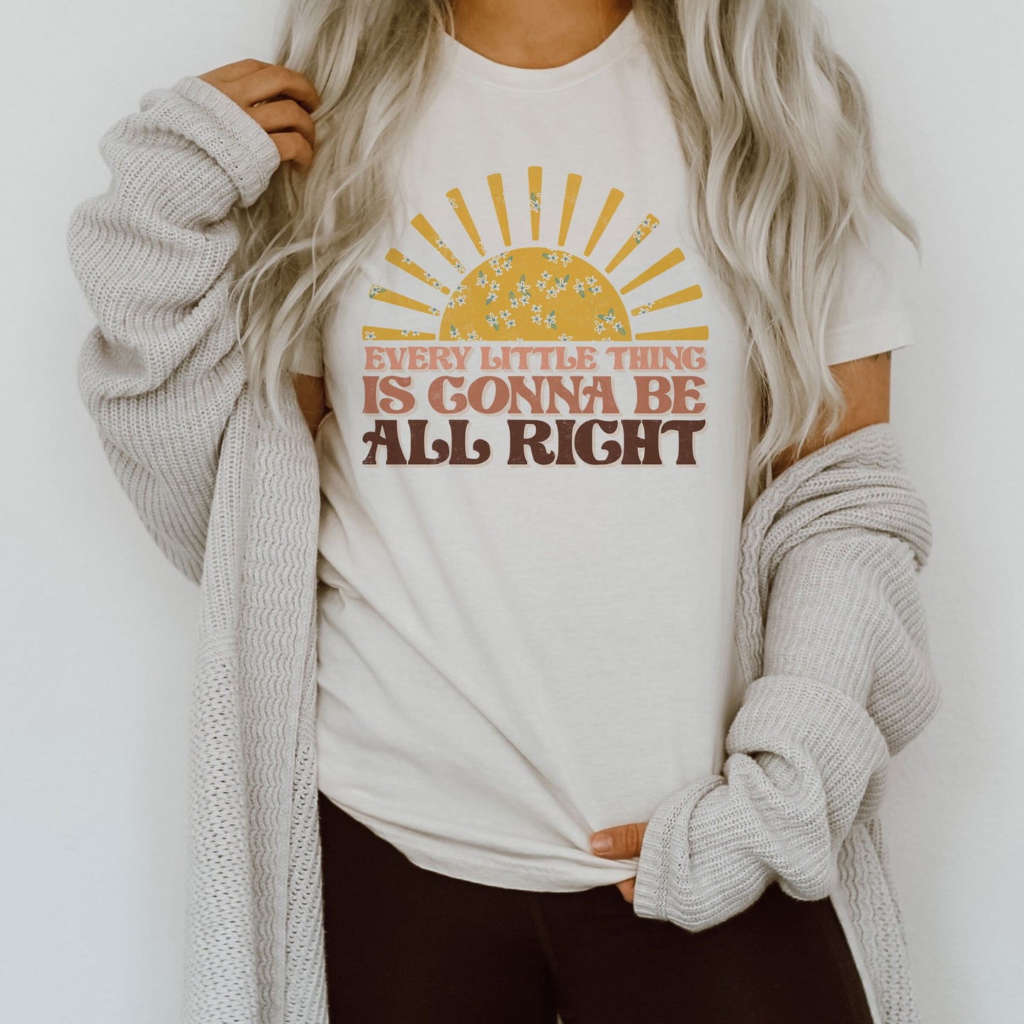 Every Little Thing Gonna Be Alright Sunshine Peaches Ultra Soft Graphic Tee Unisex Soft Tee T-shirt for Women or Men