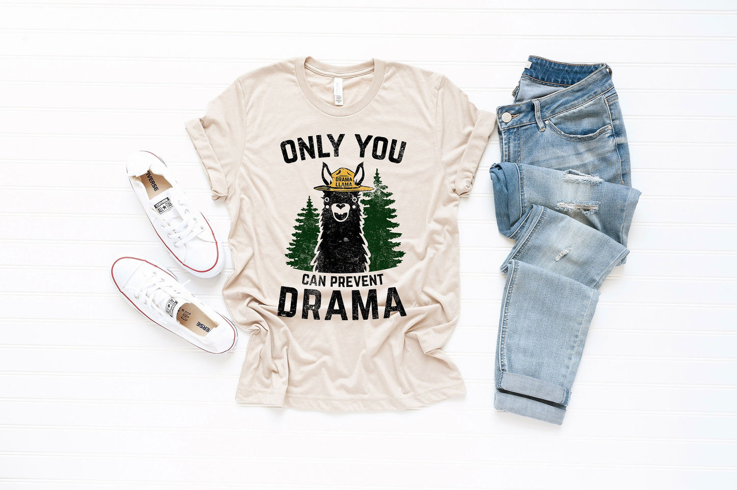 Only You Can Prevent Drama Llama Smokey Parody Bear Super Soft Short-Sleeve Unisex T-Shirt