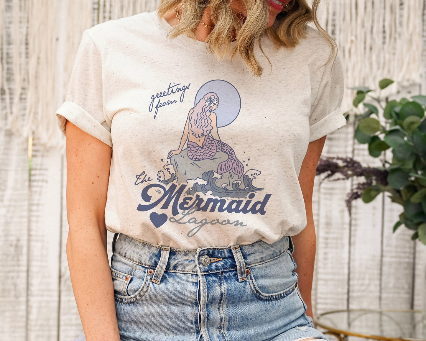 Greetings From Mermaid Lagoon Ultra Soft Graphic Tee Unisex Soft Tee T-shirt for Women or Men