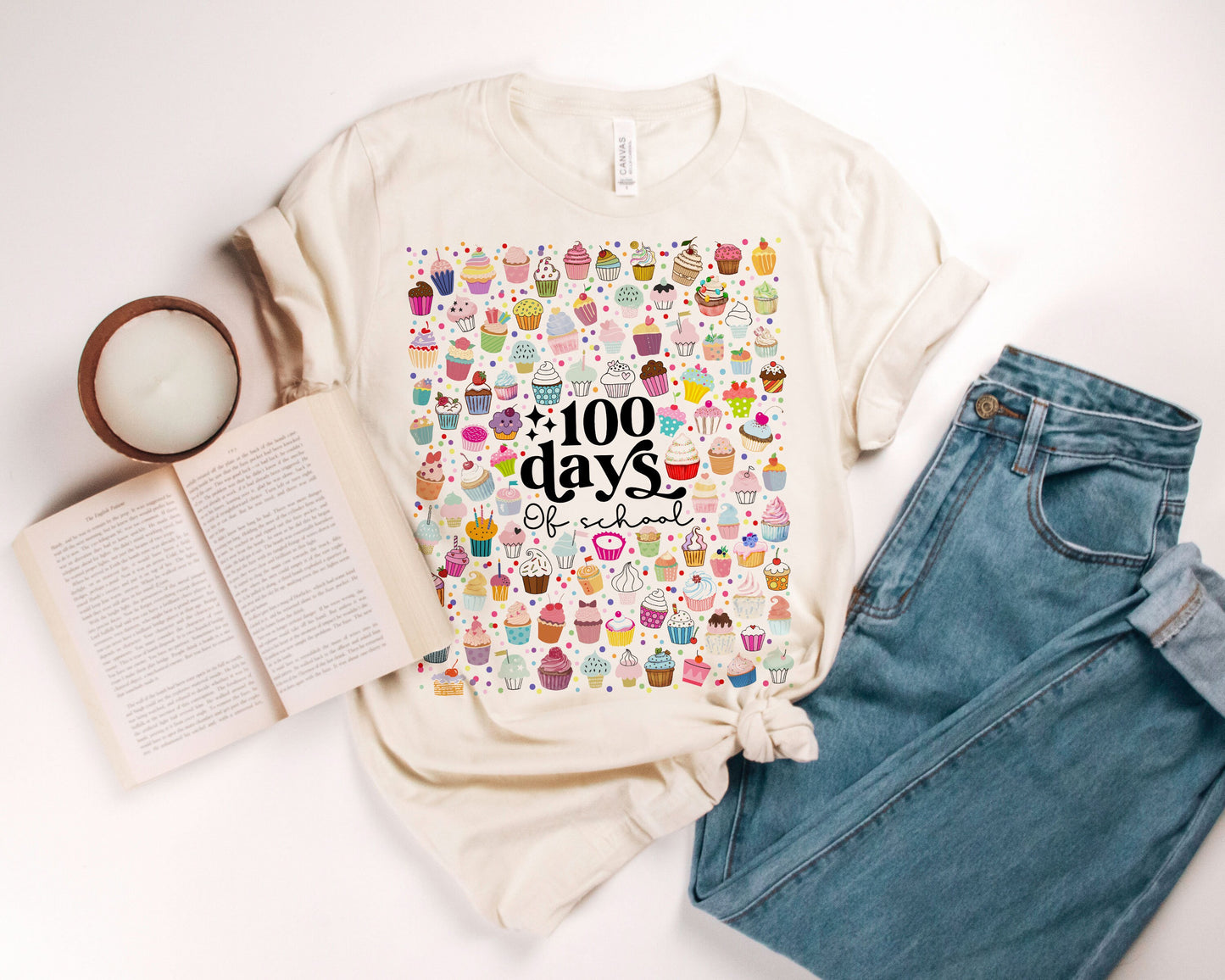 100 Days of School Cupcakes Teachers Ultra Soft Graphic Tee Unisex Soft Tee T-shirt for Women or Men