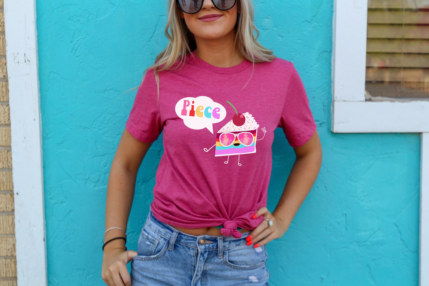 Piece of Cake Peace Loving Adorable Baking Ultra Soft Graphic Tee Unisex Soft Tee T-shirt for Women or Men