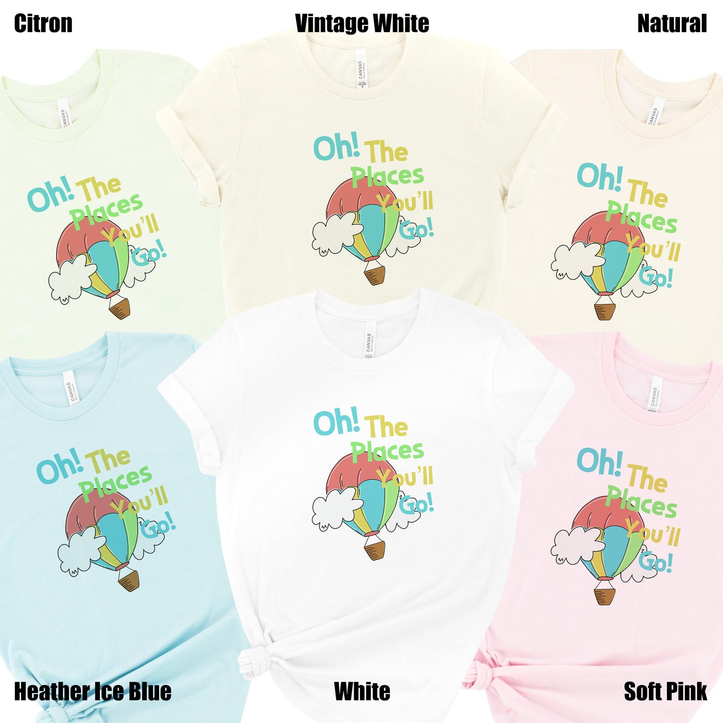 Oh the Places You'll Go Ultra Soft Graphic Tee Unisex Soft Tee T-shirt for Women or Men