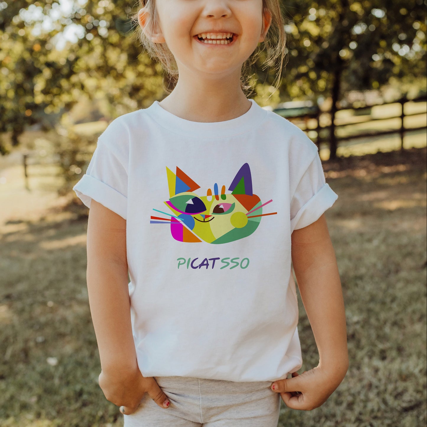 YOUTH | Picatsso Picasso Cat Art | UNISEX Relaxed Jersey T-Shirt for Youth boys or Girls