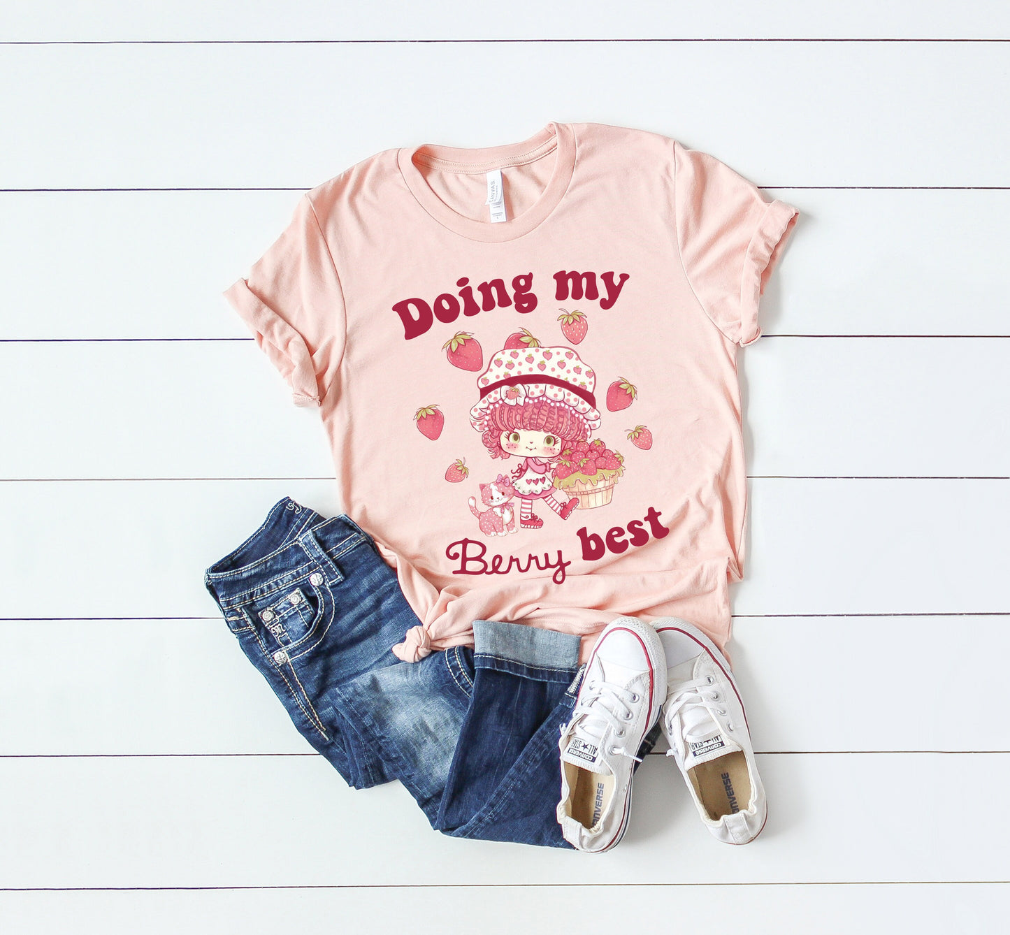 Doing My Berry Best Vintage Strawberry Girl Ultra Soft Graphic Tee Unisex Soft Tee T-shirt for Women or Men