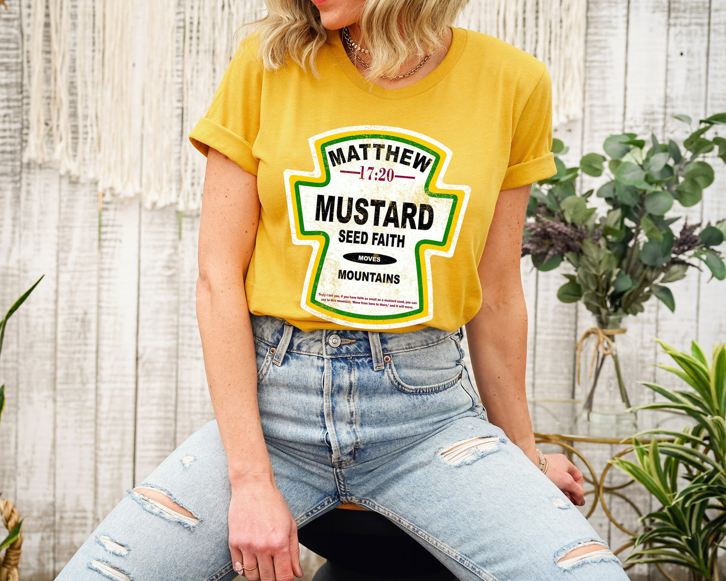 Mustard Seed Of Faith Jesus Christian Condiment Jesus Saves Bible Verse Ultra Soft Graphic Tee Unisex Soft Tee T-shirt for Women or Men