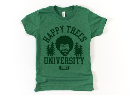 Happy Little Trees University Bob Ross Ultra Soft Graphic Tee Unisex Soft Tee T-shirt for Women or Men