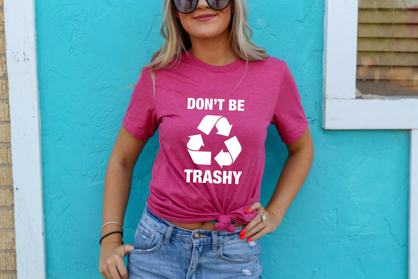 Don't Be Trashy Recycle Earth Day Think Green Ultra Soft Graphic Tee Unisex Soft Tee T-shirt for Women or Men