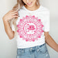 Pink Indian Elephant Mandala Retro Boho Hippie Style Ultra Soft Graphic Tee Unisex Soft Tee T-shirt for Women