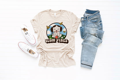 Slow Vibes Pokey and Slow Little Puppy Ultra Soft Graphic Tee Unisex Soft Tee T-shirt for Women or Men