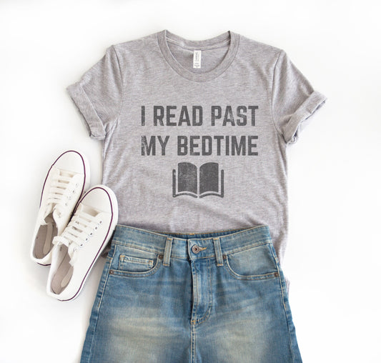 I Read Past My Bedtime Readers Librarian Funny Sarcastic English Grammar Ultra Soft Graphic Tee Unisex Soft Tee T-shirt for Women
