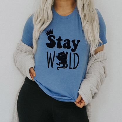 Stay Wild Children's Book Nostalgia Things from the 80's Unisex Soft Tee T-shirt for Women or Men