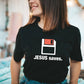 Jesus Loves 1980's Style Floppy Disk Christian Funny Ultra Soft Graphic Tee Unisex Soft Tee T-shirt for Women or Men