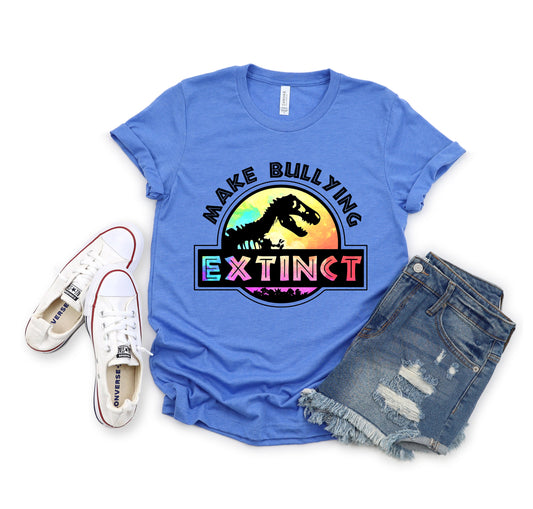 Make Bullying Extinct Teacher Educator Zero Tolerance Policy Cute Jurassic  | UNISEX Relaxed Jersey T-Shirt for Women