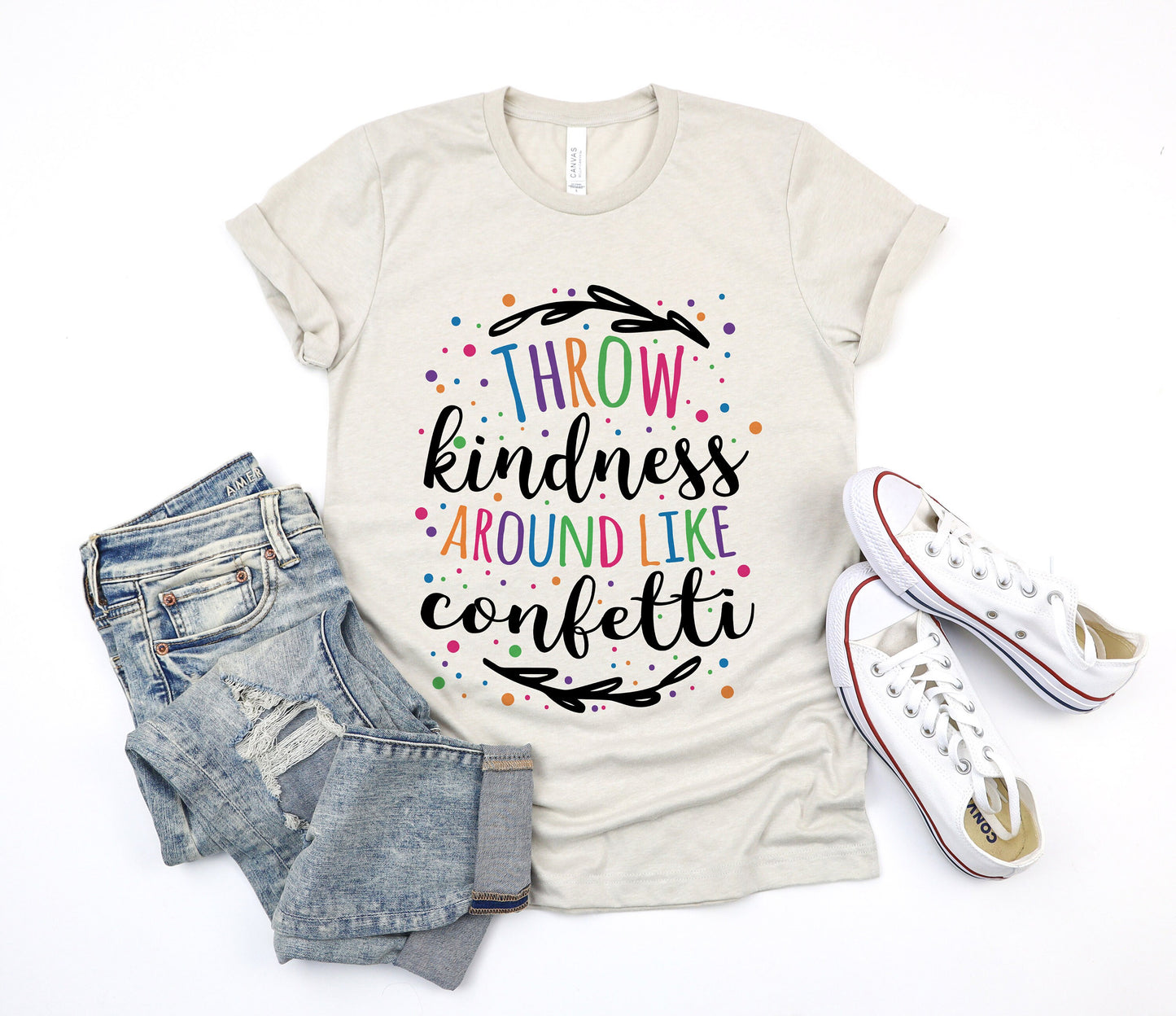 Throw Kindness Around Like Confetti Uplifting Ultra Soft Graphic Tee Unisex Soft Tee T-shirt for Women or Men