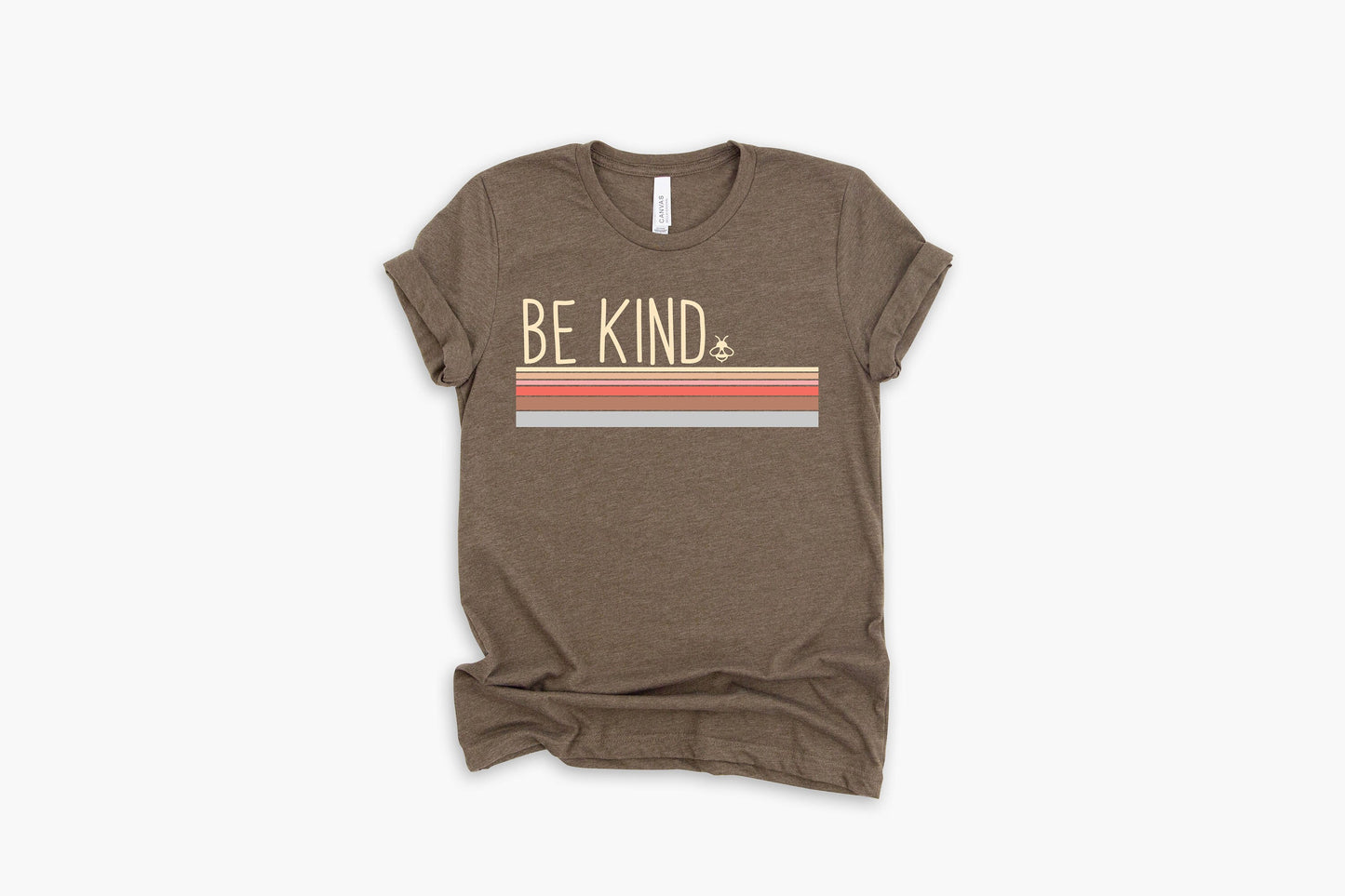 Bee Kind Be Kind Bee With Stripes Cute Uplifting Shirt | UNISEX Relaxed Jersey T-Shirt for Women